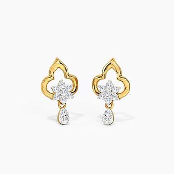 Ornate Sparkle Diamond Stud Earrings