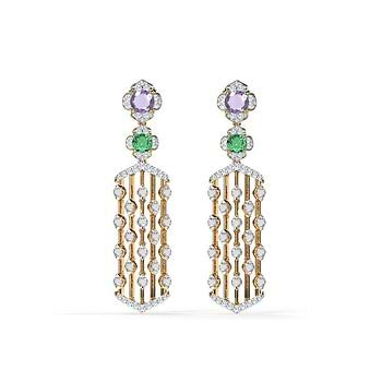 Regal Gemstone Drop Earrings