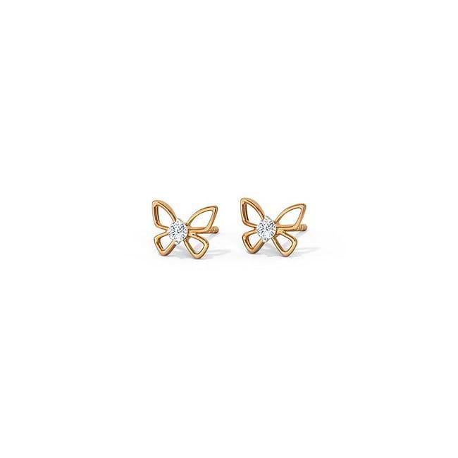 Butterfly diamond stud earrings cheap