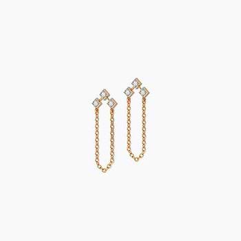 Trine Quad Diamond Drop Earrings