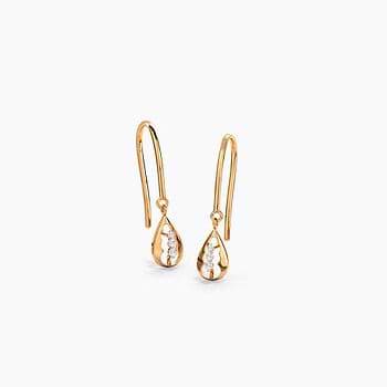 Tri Sparkle Diamond Drop Earrings