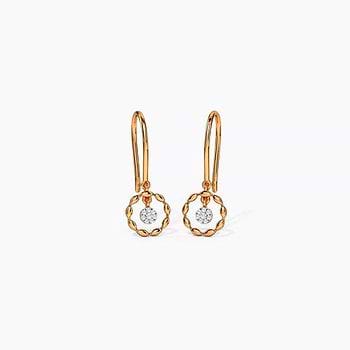 Twinkling Circlet Diamond Drop Earrings