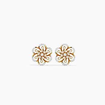 Swirl Love Diamond Stud Earrings