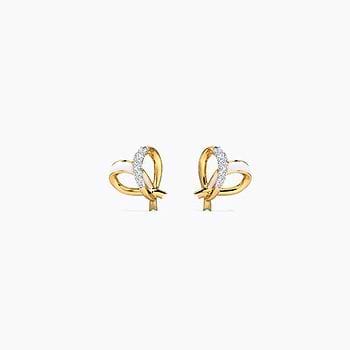Ivory Heart Diamond Stud Earrings