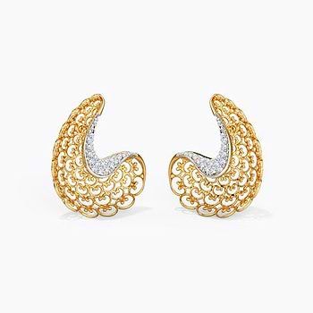 Alisha Ornate Diamond Stud Earrings