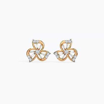 Gleaming Fleur Diamond Stud Earrings