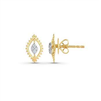 Radiant Petal Diamond Stud Earrings