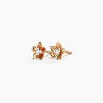 Cherry Blossom Diamond Stud Earrings