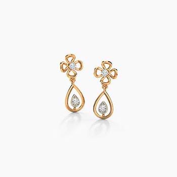 Lovely Blossom Diamond Drop Earrings
