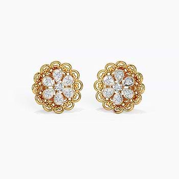 Asyrah Ornate Diamond Stud Earrings For Women