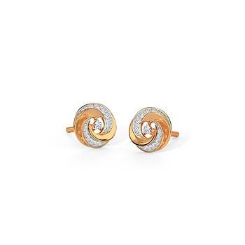 Glimmering Swirl Diamond Stud Earrings