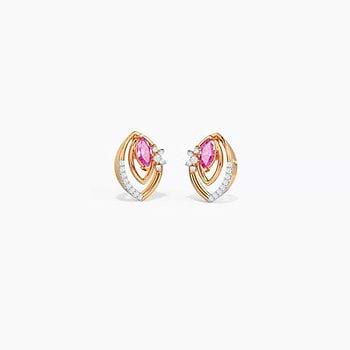 Aisha Petal Gemstone Stud Earrings For Women