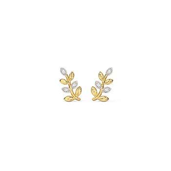 Leafy Diamond Ear Cuffs