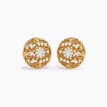 Flora Mosaic Diamond Stud Earrings