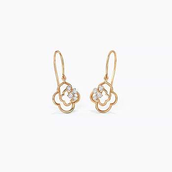 Ava Flower Diamond Drop Earrings