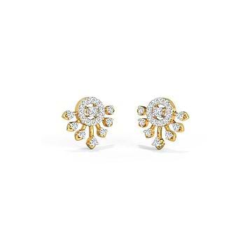 Starburst Diamond Stud Earrings 