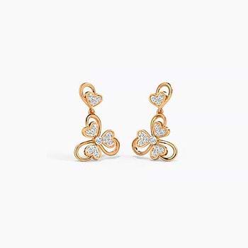 Heart Chimes Diamond Drop Earrings
