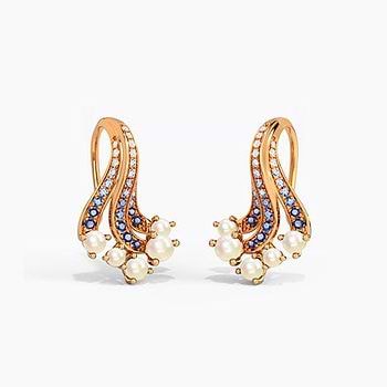Ganora Wave Gemstone Drop Earrings