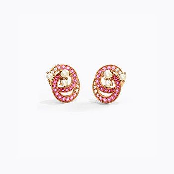 Janeva Swirl Gemstone Stud Earrings