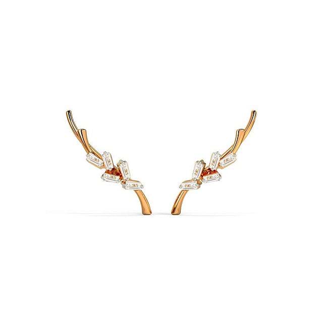 [ILYAND] 韓国ブランド☆14K GOLD☆Baguette Longchain Ear Cuff ILYAND] 韓国ブランド☆14K GOLD☆Baguette Longchain Ear Cuff