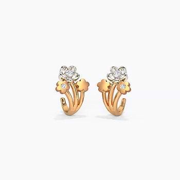 Triplet Flora Diamond Hoop Earrings