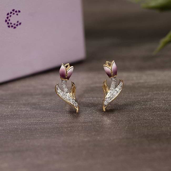 Tulip stud earrings cheap