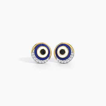 Aurora Evil Eye Diamond Stud Earrings