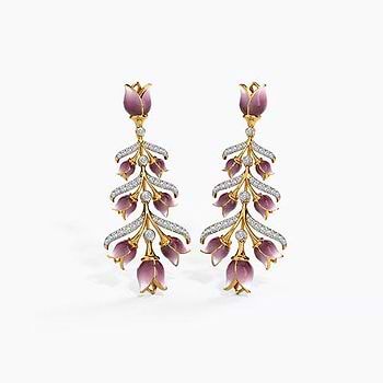 Fleurel Tulip Diamond Drop Earrings