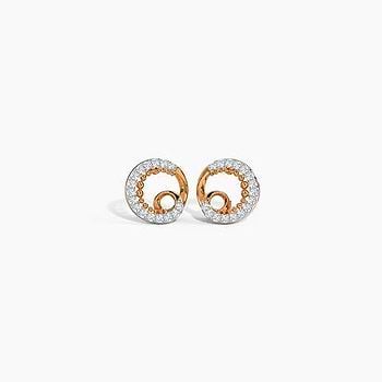 Stunning Swirl Diamond Stud Earrings