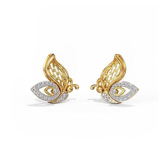 Caratlane butterfly earrings clearance