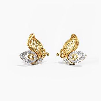 Inarah Butterfly Diamond Stud Earrings