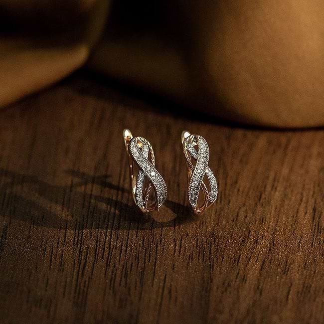 Diamond infinity hoop earrings new arrivals