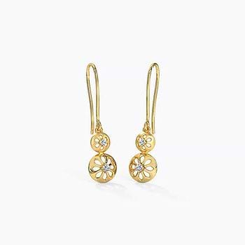 Preesha Floral Diamond Drop Earrings