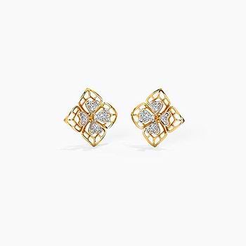 Pretty Petals Diamond Stud Earrings For Women
