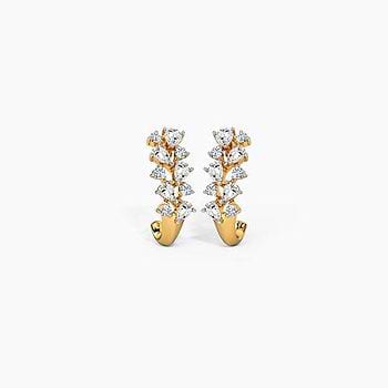 Saina Sparkling Diamond Hoop Earrings