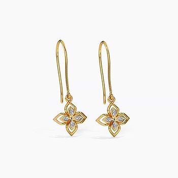 Splendid Bloom Diamond Drop Earrings