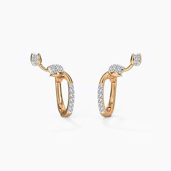 Joriana Tulip Diamond Hoop Earrings For Women