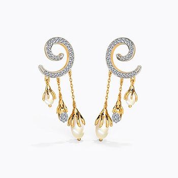 Swirl Pearl Drop Earrings
