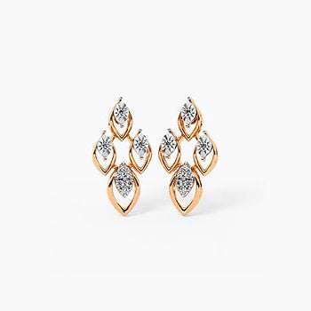 Crystal Cascade Diamond Stud Earrings