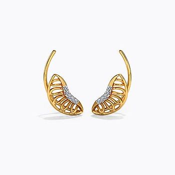 Swirly Floral Diamond Ear Cuffs