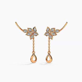 Sheen Floral Diamond Ear Cuffs