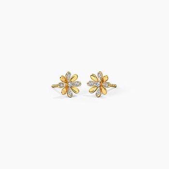 Flickery Floret Diamond Stud Earrings