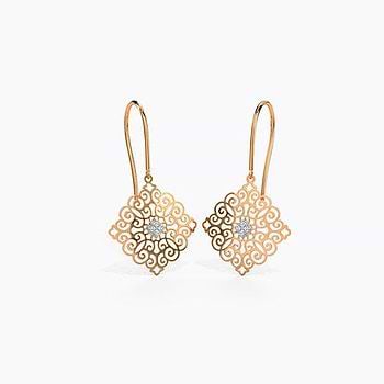 Adorned Diamond Drop Earrings