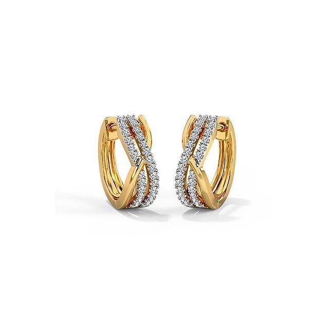 Diamond hoop discount earrings with cross
