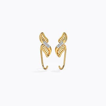 Lattice Swirl Diamond Stud Earrings
