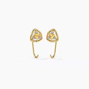 Twinkling Triangle Diamond Stud Earrings