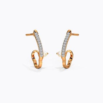 Curvy Strings Pearl Hoop Earrings