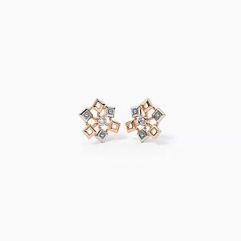Spark Square Diamond Stud Earrings