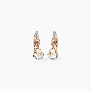 Pearl C Lock Diamond Hoops