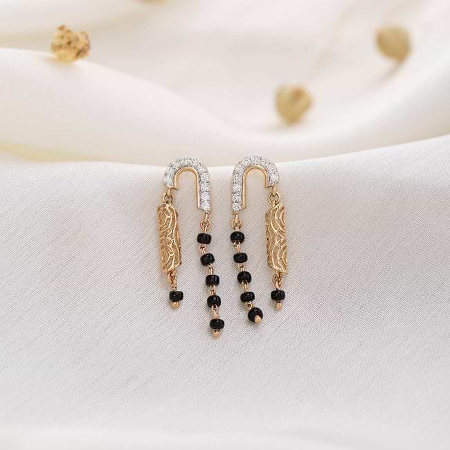 Mangalsutra with earrings online clearance